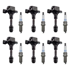 Set of 6 AD Ignition Coils + 6 Denso 4505 Platinum TT Spark Plugs For Nissan