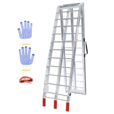 900LBS 7.5FT Aluminum Folding Loading Ramps ATV UTV Truck Motorcycle Lawn Mower