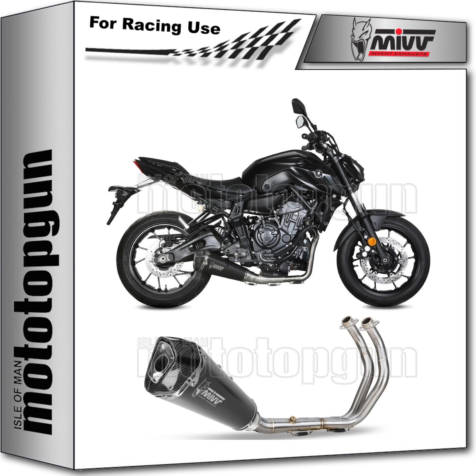 terminale completo rc open delta nero mivv per yamaha mt-07 mt07 2023 23 2024 24