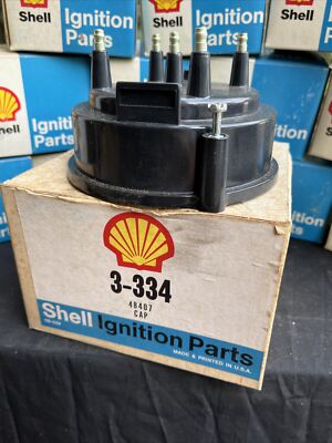 NEW OLD STOCK Shell Oil Ignition Parts Distributor Cap 3-334 48407 NOS in Box
