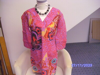 Madness Designer Damen Bluse Tunika Shirt Pink/Rot gemustert Gr. 34/36