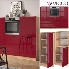 Cucina modulare blocco cucina incasso forno R-Line 180 cm rovere bordeaux Vicco