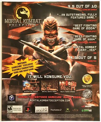 Print Ad 2005 Mortal Kombat Deception PS2 XBOX Original Promo Poster Art