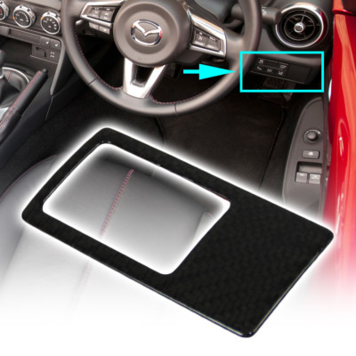 16-26 Fit For Mazda Carbon Interior Front Smart Idle Stop System Cover MX5 Miata