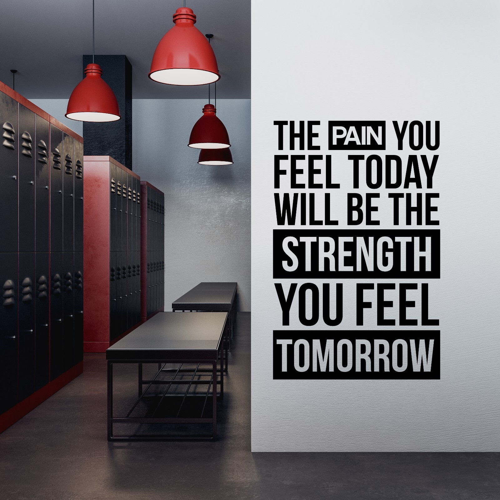 The Pain You Feel Motivational Wall Decal Sticker Quote for Home Gym Fitness