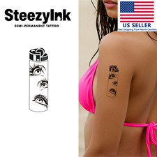 SteezyInk temporary tattoo Lighter Eyes last upto 2 weeks 2 x 3 inch