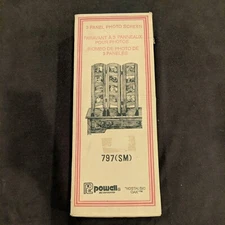 3 Panel Oak Wood Folding Photo Screen for Tabletop Picture Display NIB