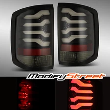 Modifystreet For 14-18 Chevy Silverado LED Tail Lights Jet Black Lamps Set