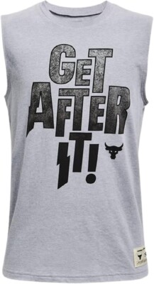 NWT youth size large Under Armour project rock sleeveless t-Shirt get after it