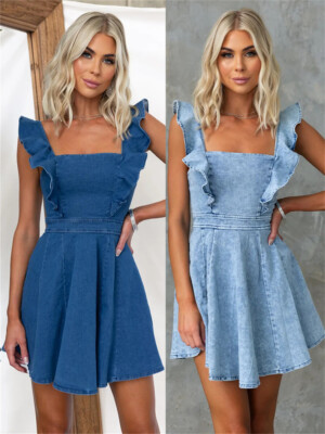 sachin and babi light blue dress Britney Spears Denim Dress Denim Backless Maxi Dress  Elegant A-line  Sleeveless Tie Backless Denim Dress