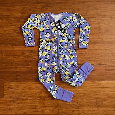 Bonds Baby Girl Ditzy Daisy Floral Purple Zip Wondersuit Size