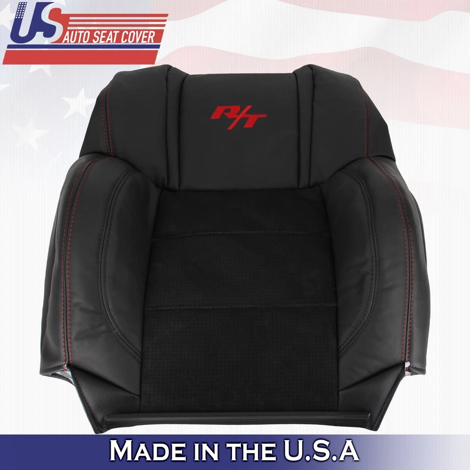 Cubiertas de asiento de cuero negras para Dodge Charger RT parte superior inferior del conductor negras Foto 4 de 4