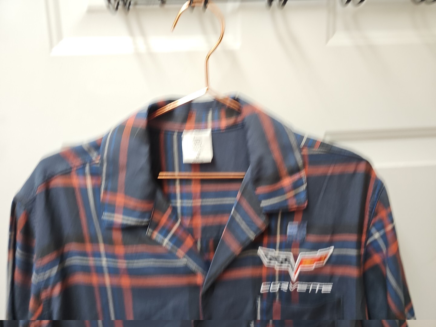 NWT Officially Licensed General Motors Corvette Striped Casual Button Shirt Med