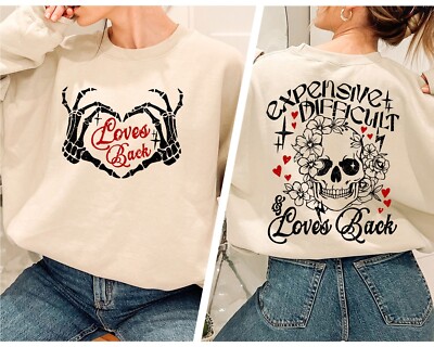 Expensive Difficult Loves Back, Skeleton Heart Shirt, Lover Tee, Valentines Day