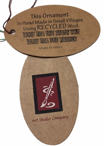 Alaska RECYCELT Wollfilz Handarbeit Pinguin Ornament - Bild 3 von 3