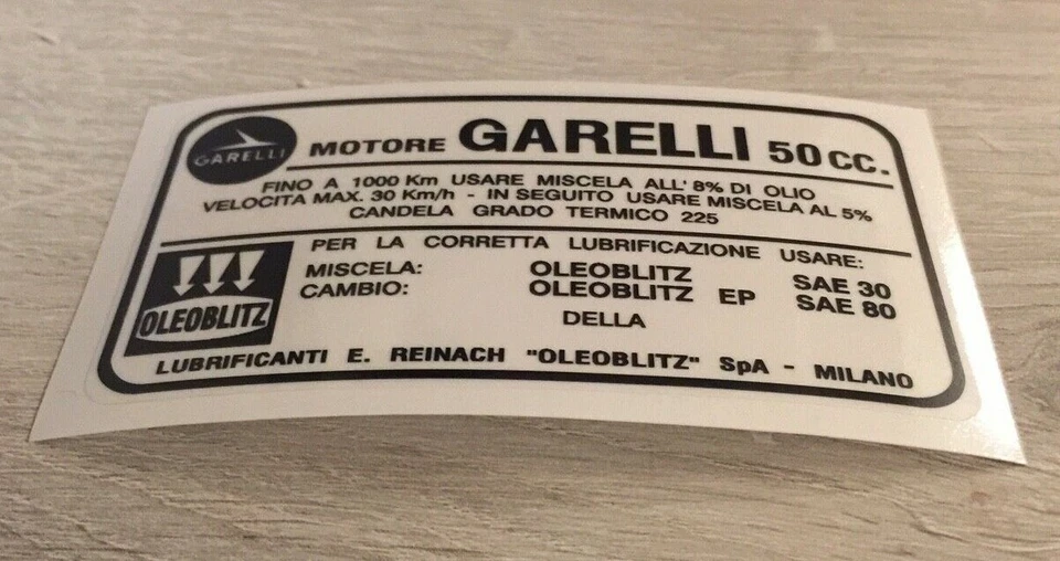 Garelli RODAGGIO 8% NERO stickers/adesivi