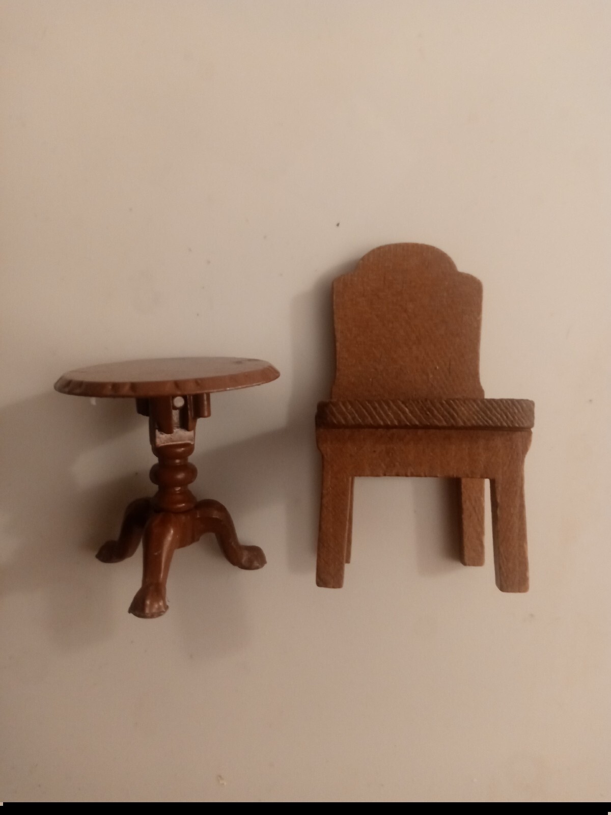 Vintage 80s Mattel Metal Dollhouse Swing Table With Wooden Chair.