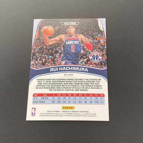 2019-20 Panini Chronicles Marquee Rookie Card RC Holo Rui Hachimura #265 - Picture 2 of 2