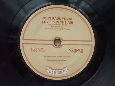 John Paul Young - Love Is In The Air / Love You So Bad It Hurts OG 9125 - VG+ 45