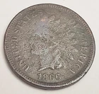 1866 P Indian Head Cent Penny  *VG DETAILS - VERY GOOD DETAILS*