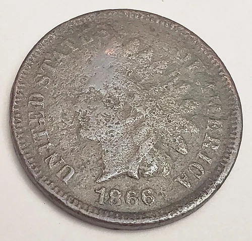 1866 P Indian Head Cent Penny  *VG DETAILS - VERY GOOD DETAILS*