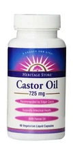 Heritage Products Castor Oil 725 Mg 60 Vegetarian Capsules Health Care Effective