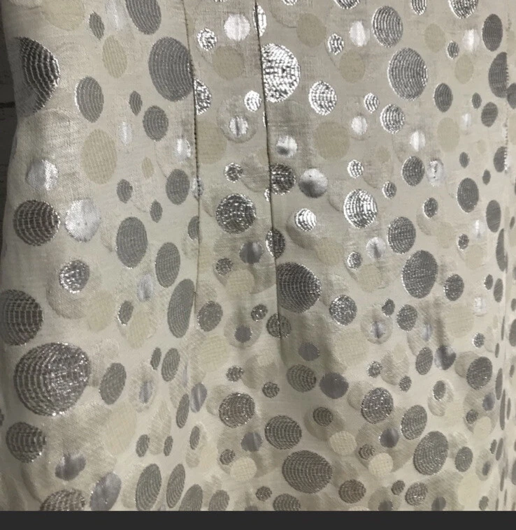 VESTIDO SARA CAMPBELLL Vestido de Cóctel Punto Plateado Talla 8 Foto 3 de 4