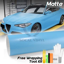 Premium Matte Flat Light Blue Vinyl Car Wrap Sticker Decal Sheet Film DIY