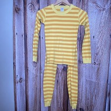 Hanna Andersson 2 Piece Stripe Pajama Set Size 10 Unisex Children  s Yellow
