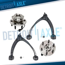 4pc 4WD Front Wheel Bearing Hubs Upper Control Arms for Silverado Sierra 1500