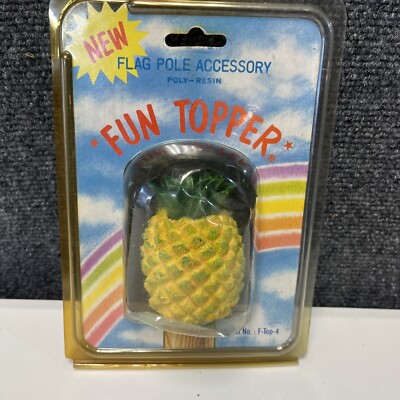Garden Flag Pole Topper Accessory Fun Pineapple Poly-Resin