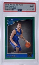 2018-19 Donruss Luka Doncic Rated Rookie Green Flood SP RC PSA 9 Mint Pop 42