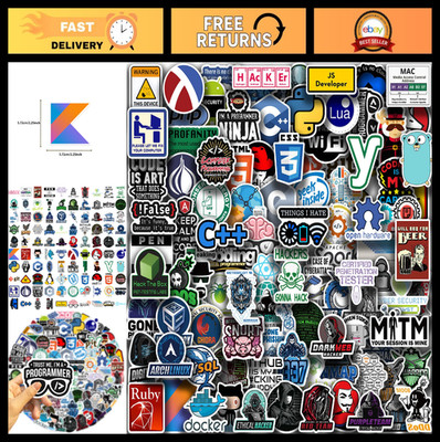 100 PCS Coding Stickers for Developers, Programmers & Tech Enthusiasts | Laptop