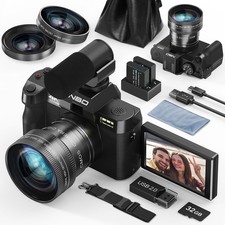 48MP 4K Digitalkamera 16X Kompaktkamera mit 32GB TF Karte Schwarz für Vlogging
