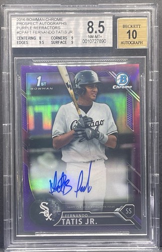 2016 Bowman Cromo Viola Rifrattori Fernando Tatis Jr. RC AUTO /250 BGS 8,5