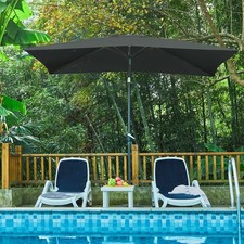 6.5 x 10ft Rectangular Patio Umbrella Outdoor Table Umbrella Market Umbrella ...