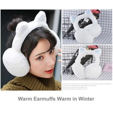 New Cute Winter Warm Cat Ear Earmuffs Glitter Ears Plush Earmuffs for Women Girl