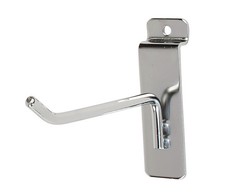 SSWBasics 4 inch Chrome Peg Hook for Slatwall (Slatwall Hook) - 25 Pack