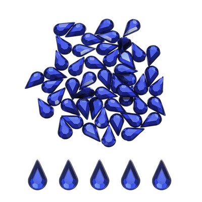 200PCS Acrylic Teardrop Gems 8x13mm Artificial Rhinestones Dark Blue