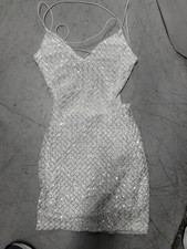 Beautiful White Secquin  Mini Dress by Windsor Lightly Used Small