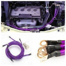 Purple Car Ground Wire Kit Racing Grounding Cable 5-point Performance Universal