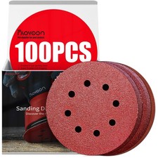 Sanding Disc 5 Inch 8 Hole, 100 Pcs Orbital Sanding Discs Hook and Loop, Sand... 0.25 per gallon