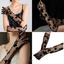 2lots Stylish Long Arm Gloves Breathable Lace Gloves Stretchy Lace Gloves