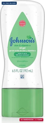 Johnson's Baby Oil Gel, Aloe Vera & Vitamin E, 6.5 fl oz | Mineral Oil Enriched,