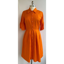 Oscar De La Renta Linen Rayon Fit and Flare Dress sz 8