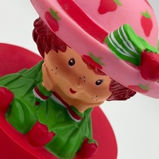 Vintage Strawberry Shortcake Pink Plastic Tumbler Cup with 3D Character Topper