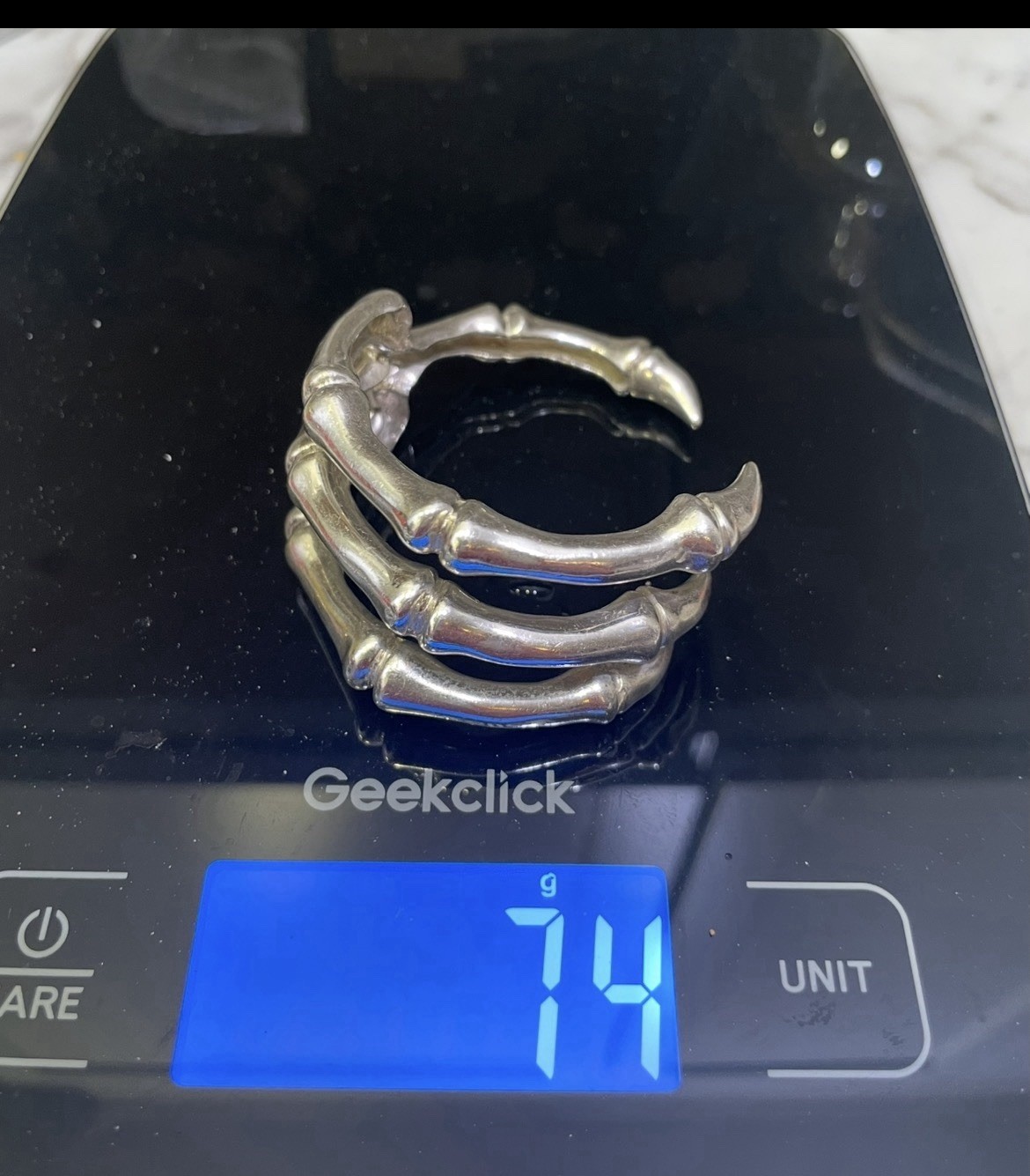 Solid Sterling Silver Bird Claw Bracelet- fits up… - image 2