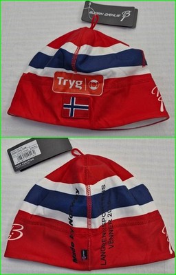 Bjorn Daehlie Norway Ski Hat Beanie NWT Tryg Langrenn Sportens Venner 2015 Red