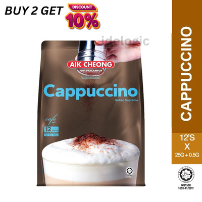 Cappuccino 3 in 1 AIK Cheong Original Flavor 306 grams (12 Sachets x 25g) Coffee