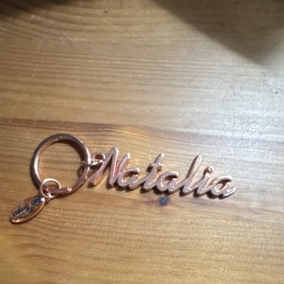 Personalized Natalia Script Name Rose Gold Metal Key Chain Las Vegas Keepsake 